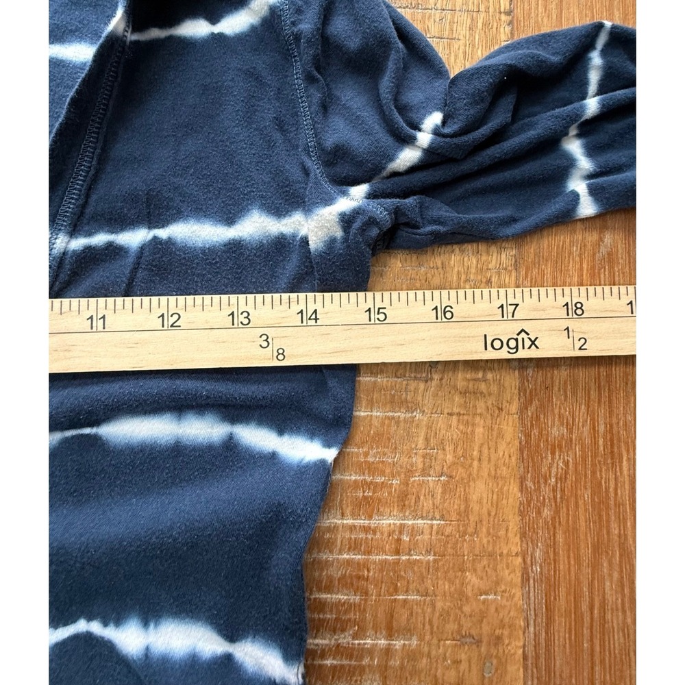 Hollister Womens Y2K Hooded Tunic Top Navy Tie Dye Stripe Size M Beachy - Picture 7 of 9